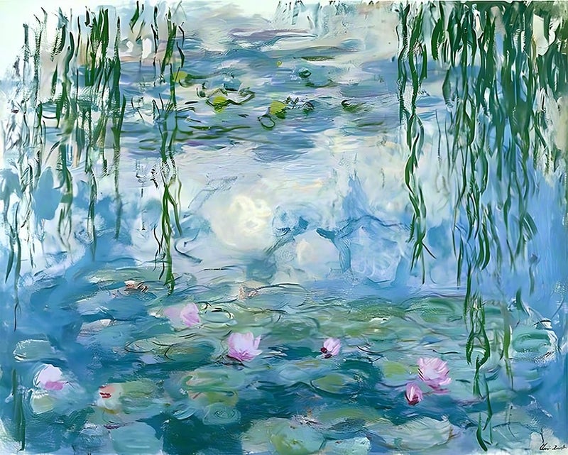 NIHOJIUMA NIHO-JIUMA Diamond Painting Kits Monet's Water Lilies, 5D DIY Full Drill Diamond Art Gift for Adults, Home Decoration (30 X 40 cm / 12 X 16 inches) - Image 1